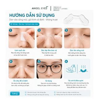 Miếng dán đệm chống trượt kính Silicone Angel Eyes Nasopad dùng cho kính cận, miếng dán đệm mũi