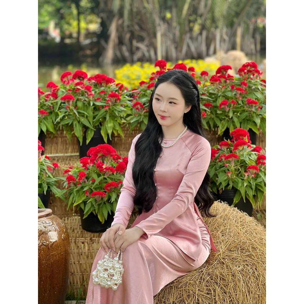 B.a180 -Bộ Bà Ba LụA ValeNtinooOoo ChÂu Sa CaO Cấp Cổ TrÒn Nút Nụ Dây Kéo QUẦN CÙNG CHẤT
