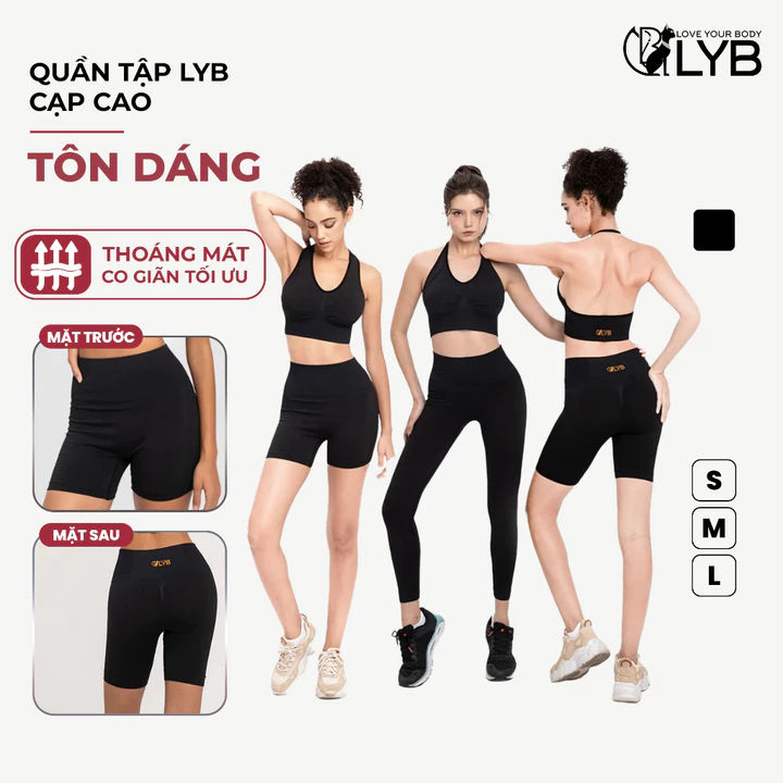 Quần Legging Nữ Dài LYB, Quần Legging Nữ Co Giãn Thoáng Mát, Thấm Mồ Hôi, Vải Mềm Thoáng Khí,Quần Tập Gym