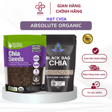 Hạt Chia Tím Absolute Organic, Hạt Chia Đen Black Bag Hữu Cơ Sạch Đều Detox Đẹp Da Giảm Cân