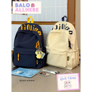 BaLo (XINHXINH) [ORDER] Balo Nam Nữ Thêu Chữ Đơn Giản Chống Nước BL30