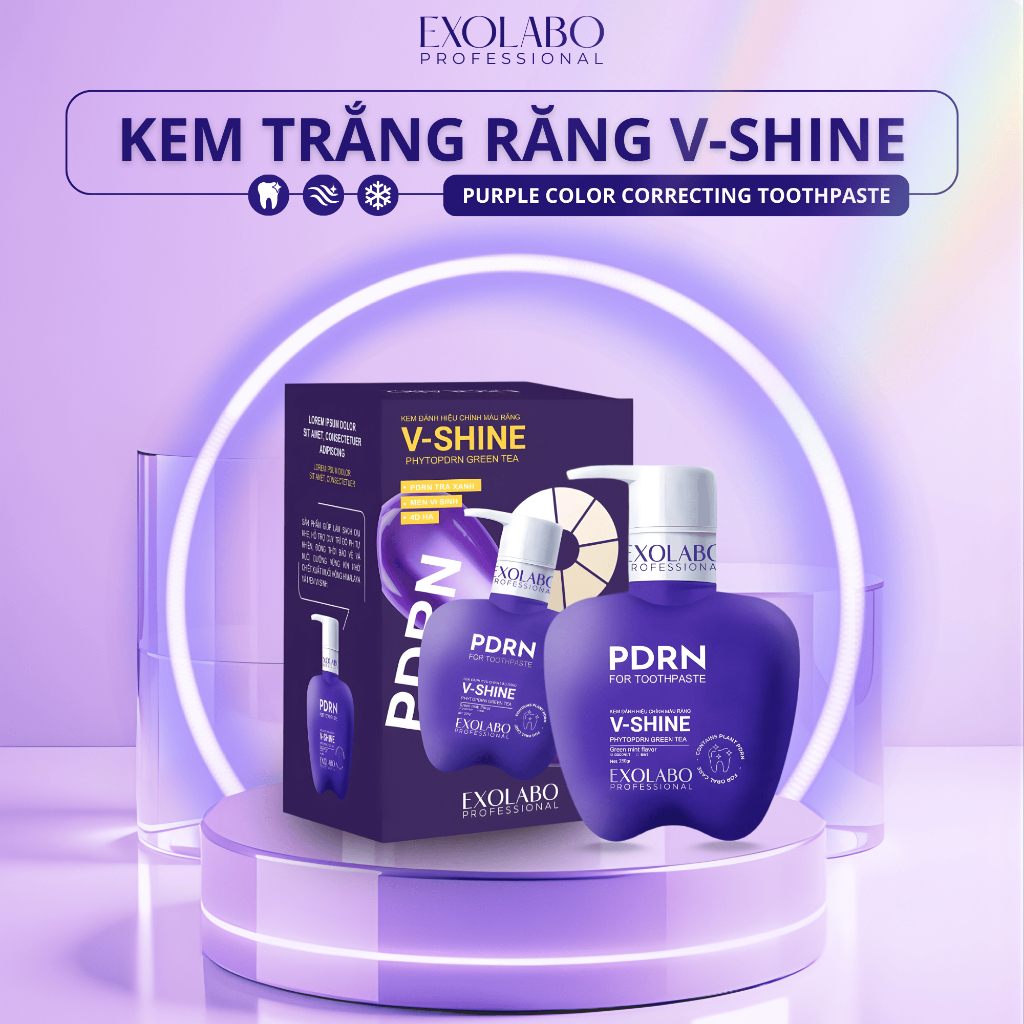 [ EXOLABO ] Kem Đánh Răng V-SHINE  – Kem Đánh Răng Làm Trắng Răng, Giảm Mảng Bám, Thơm Mát Dài Lâu, Bảo Vệ Men Răng.
