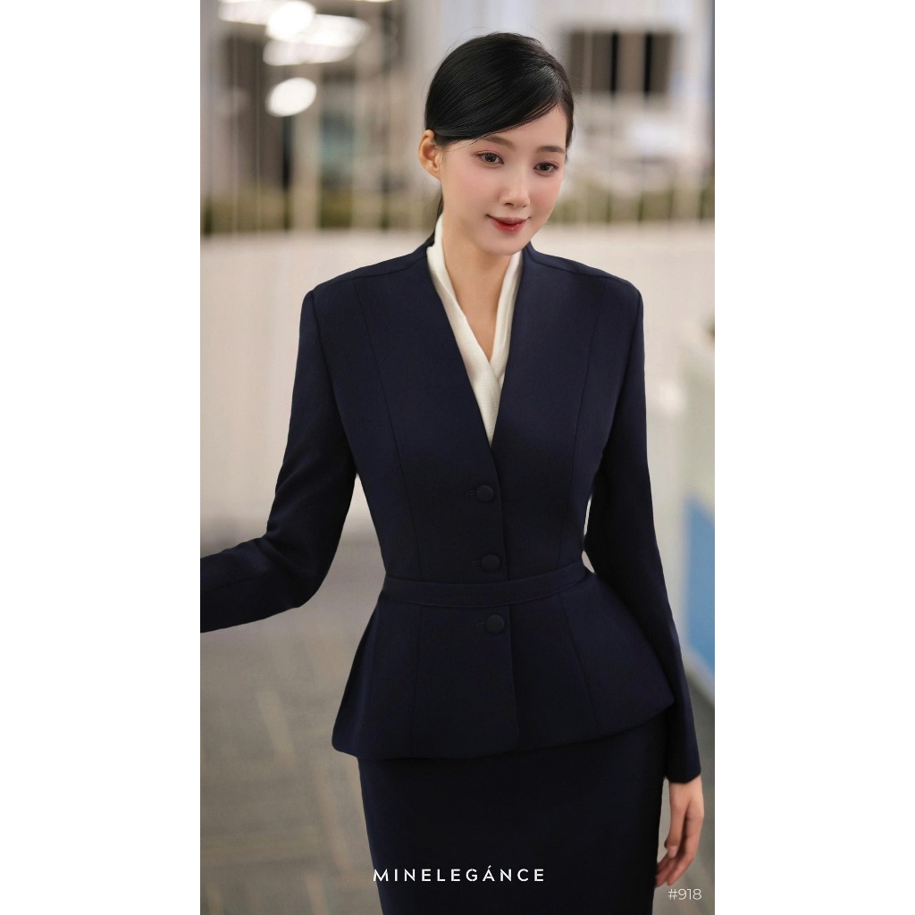 MINELEGÁNCE | SET VEST ÁO & CHÂN VÁY BÚT CHÌ THANH LỊCH, SANG TRỌNG - MIN918