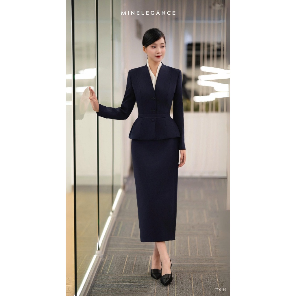 MINELEGÁNCE | SET VEST ÁO & CHÂN VÁY BÚT CHÌ THANH LỊCH, SANG TRỌNG - MIN918