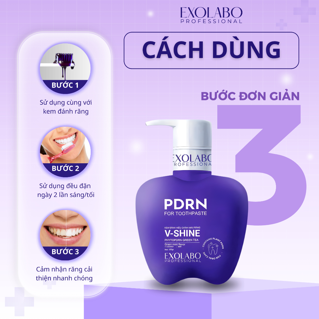 [ EXOLABO ] COMBO TOÀN DIỆN -  Kem Trắng Răng V-Shine & Xịt Thơm miệng G-Fresh - Bộ Đôi Chăm Sóc Tại Nhà, Làm Trắng Răng