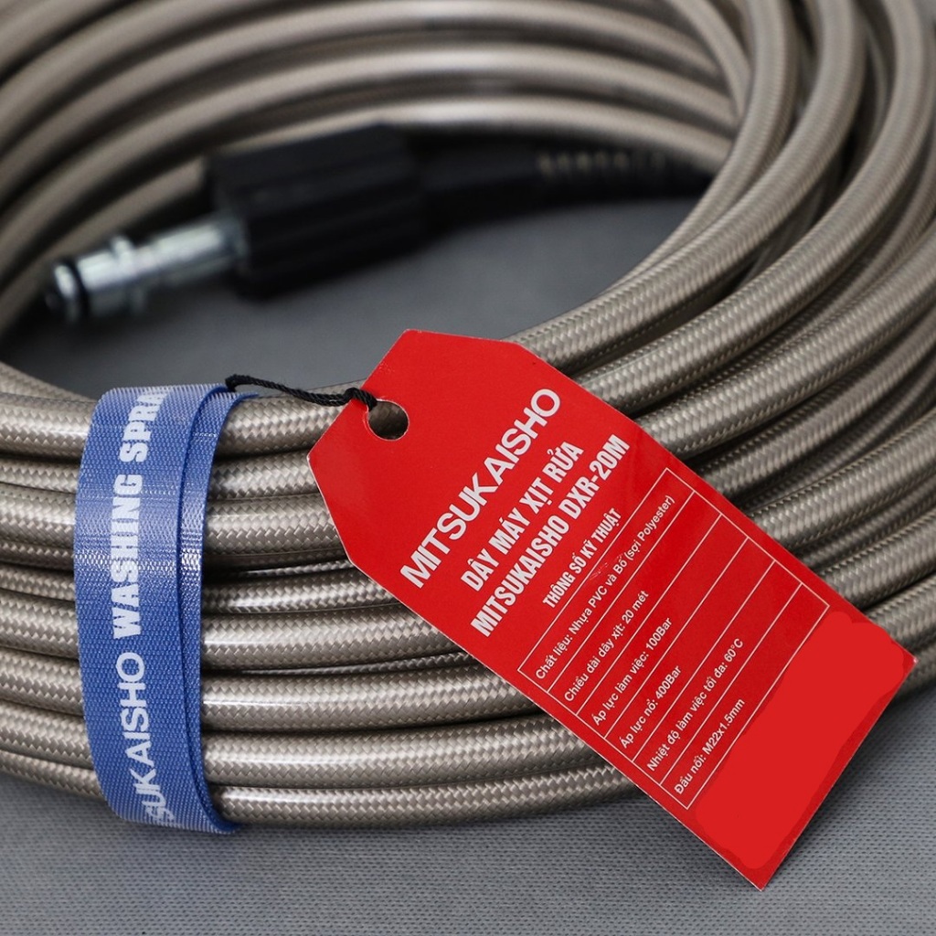 Dây Xịt Máy Rửa Xe Gia Đình 20m MITSUKAISHO DXR-20m Áp Lực Tối Đa 400 bar Bảo Hành 12 Tháng