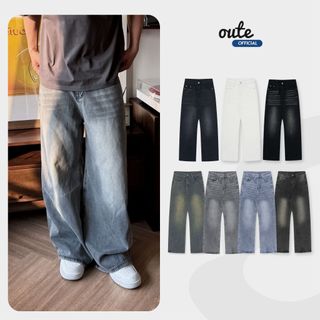 Quần Jean Outerity Wash Ver.2 Cạp Cao Ống Suông / Form Unisex Nam Nữ