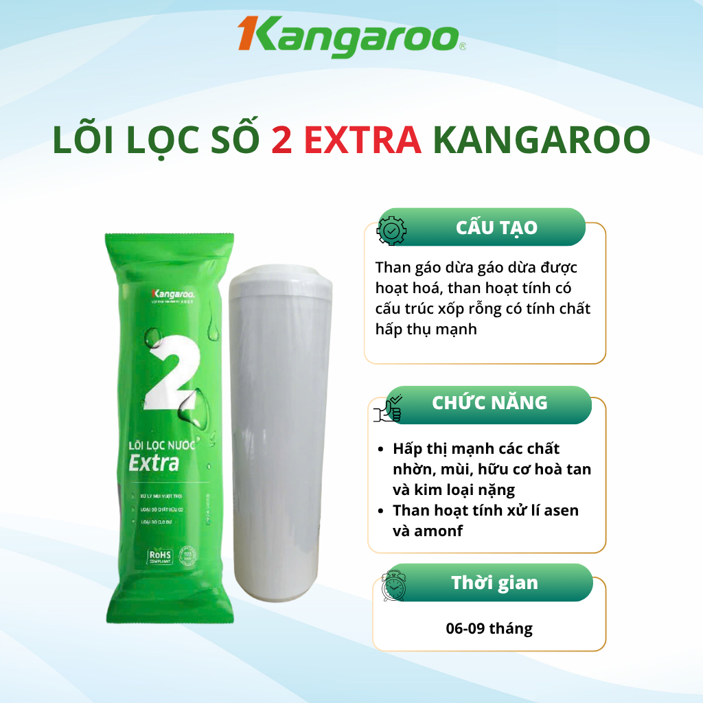 Bộ 5 lõi lọc nước Kangaroo dùng cho máy lọc có 3 cốc lọc 10inch Gồm Bộ lọc thô số 123 và 2 lõi 1