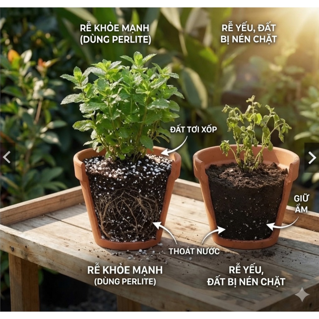 Đá Perlite Trồng Cây – Giá Thể Tăng Độ Thoáng Khí, Chống Úng Rễ, Cải Tạo Đất Trồng Sen Đá Xương Rồng