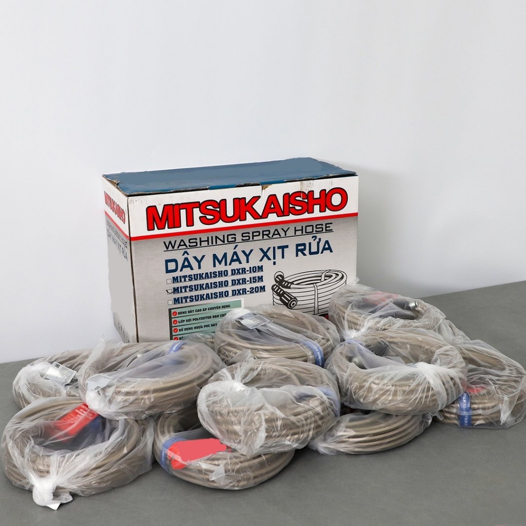 Dây Xịt Máy Rửa Xe Gia Đình 15m MITSUKAISHO DXR-15m Áp Lực Tối Đa 400 bar Bảo Hành 12 Tháng