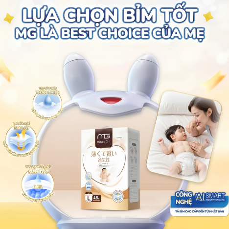 Bỉm Magic Ngày Đêm Cao Cấp – Thoáng Khí, Chống Tràn, Êm Mềm Như Mây – Đủ Size Dán & Quần