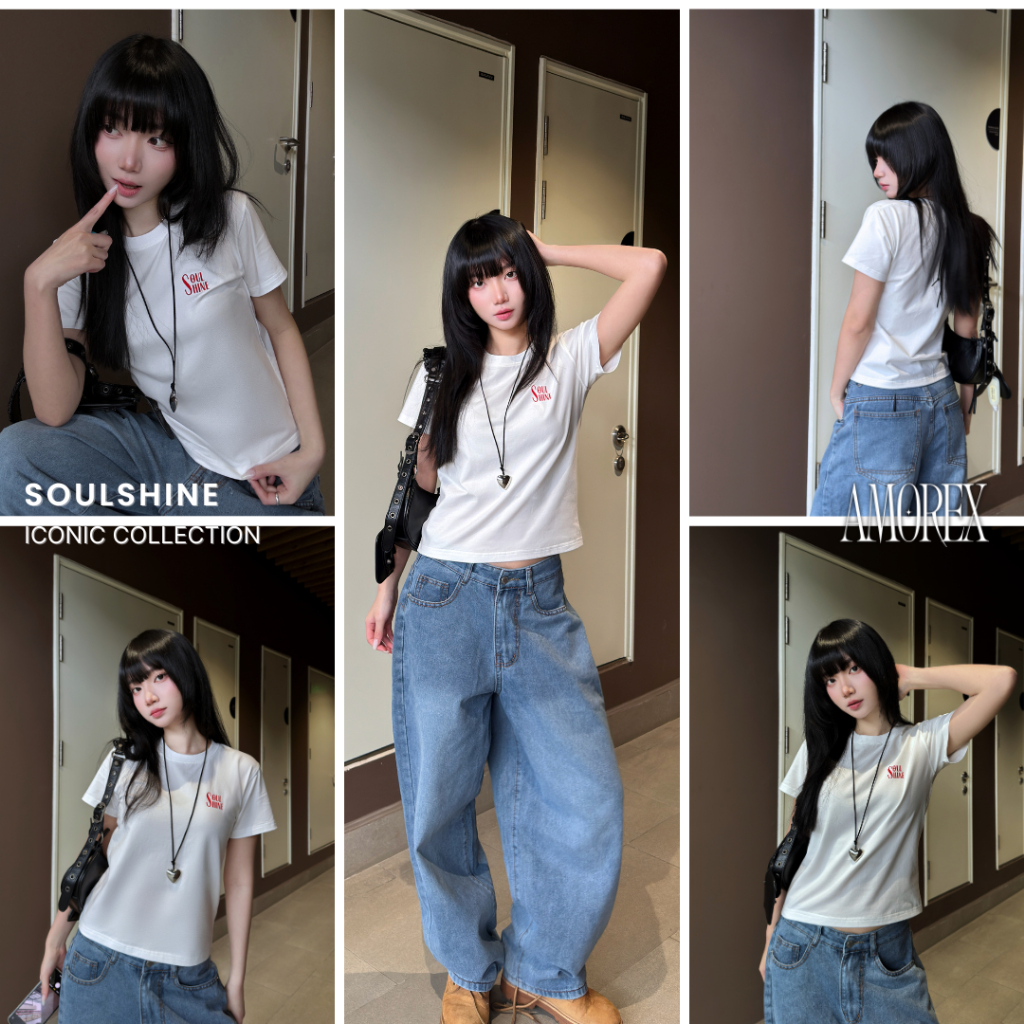 Áo Baby Tee Nữ Amorex Soulshine Thun Lạnh Tôn Dáng Co Giãn Thoáng Mát | BigBuy360 - bigbuy360.vn