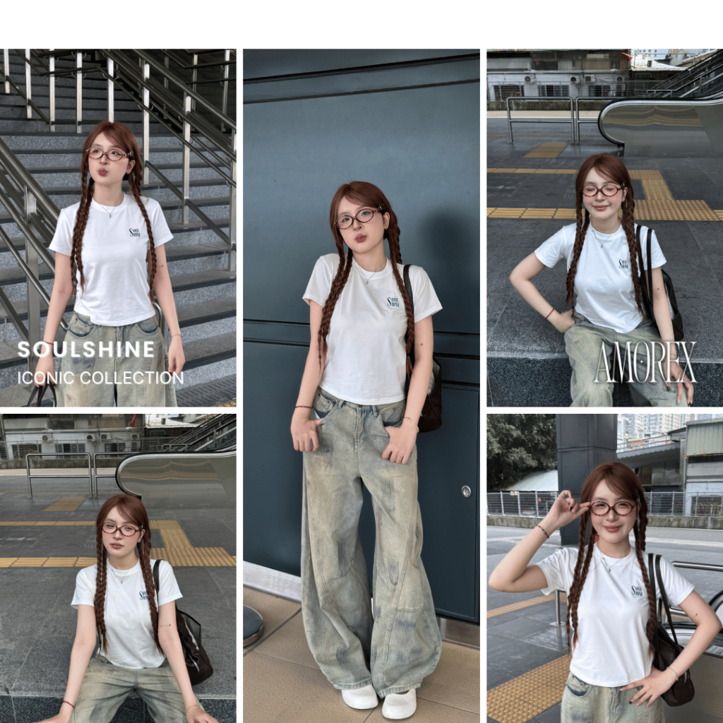 Áo Baby Tee Nữ Amorex Soulshine Thun Lạnh Tôn Dáng Co Giãn Thoáng Mát | BigBuy360 - bigbuy360.vn