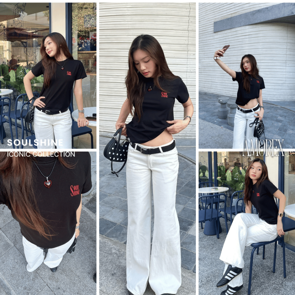 Áo Baby Tee Nữ Amorex Soulshine Thun Lạnh Tôn Dáng Co Giãn Thoáng Mát | BigBuy360 - bigbuy360.vn