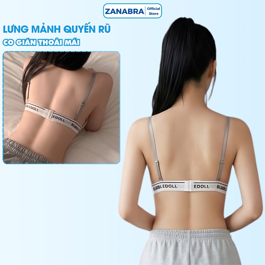 [MỚI 2026] Áo bra 2 dây không gọng mút mỏng dây chữ, Áo ngực nữ kiểu sexy trẻ trung ZANABRA B3009