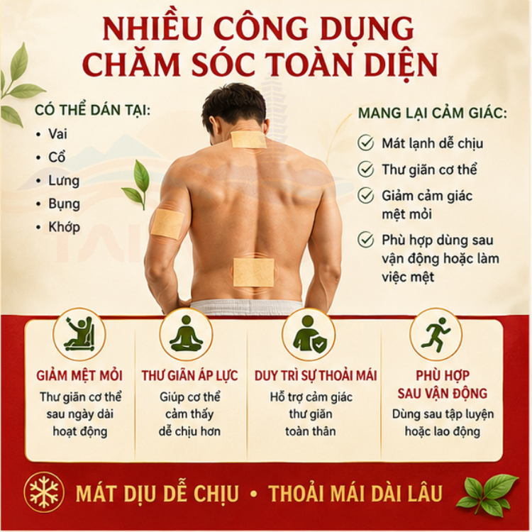 MIẾNG DÁN NHẤT ĐIỀU CĂN - JIN PAI ĐÀI LOAN 7 MIẾNG/TÚI