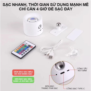 SUBOGDG Đèn ngủ không dây có từ tính không cần gắn dây kết nối đèn đọc sách, có pin sạc