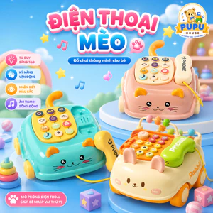 Đồ Chơi Điện Thoại Ô Tô Phát Nhạc Hình Con Mèo Cho Bé Yêu Siêu Đẹp Dễ Thương GIá Rẻ Cho Bé - PUPU HOUSE