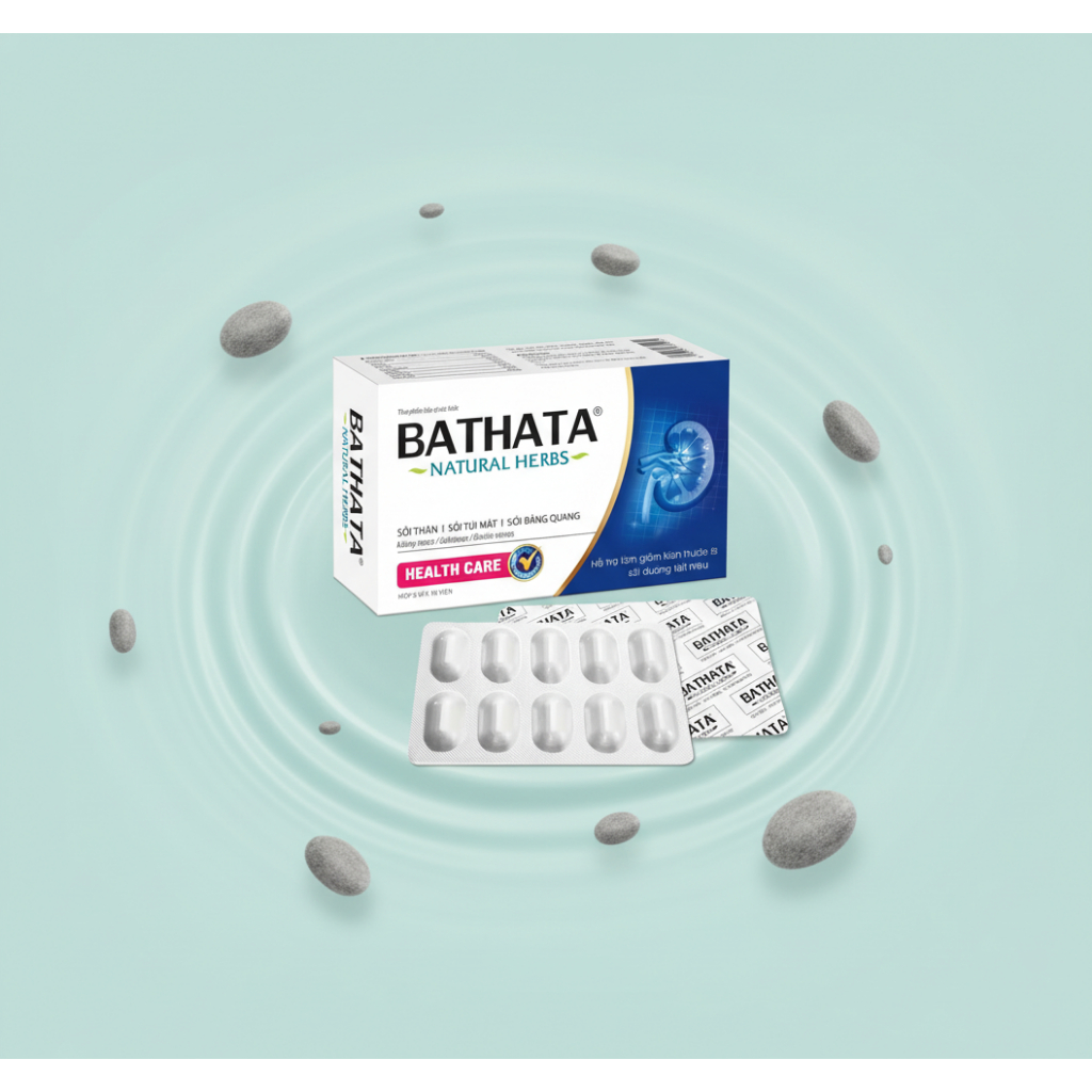 Bathata - Hỗ Trợ Giảm Kích Thước Sỏi Đường Tiết Niệu Hộp 30 Viên