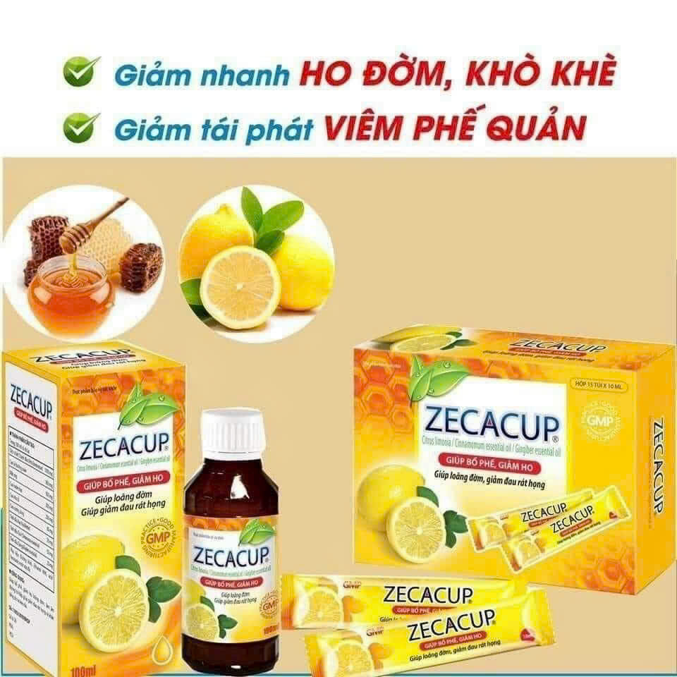 ZECACUP Dạng Chai 100ml - Loãng Đờm, Giảm Ho