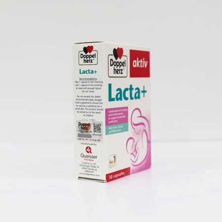Viên uống lợi sữa Doppelherz Aktiv Lacta+ hỗ trợ cải thiện nguồn sữa mẹ sau sinh (Hộp 30 viên) - Mẹ Rofi