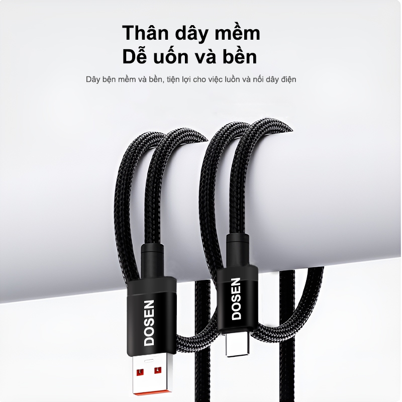 DOSEN PRO Cáp USB loại C 5A 1M 2M cho công nghệ sạc nhanh và sạc nhanh cho Huawei / Xiaomi | BigBuy360 - bigbuy360.vn