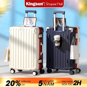 Vali Du Lịch Kingsun 607/302 Size 20/24/28 cao cấp cổng sạc USB khay đựng cốc Cao Cấp Bảo Hành 5 Năm