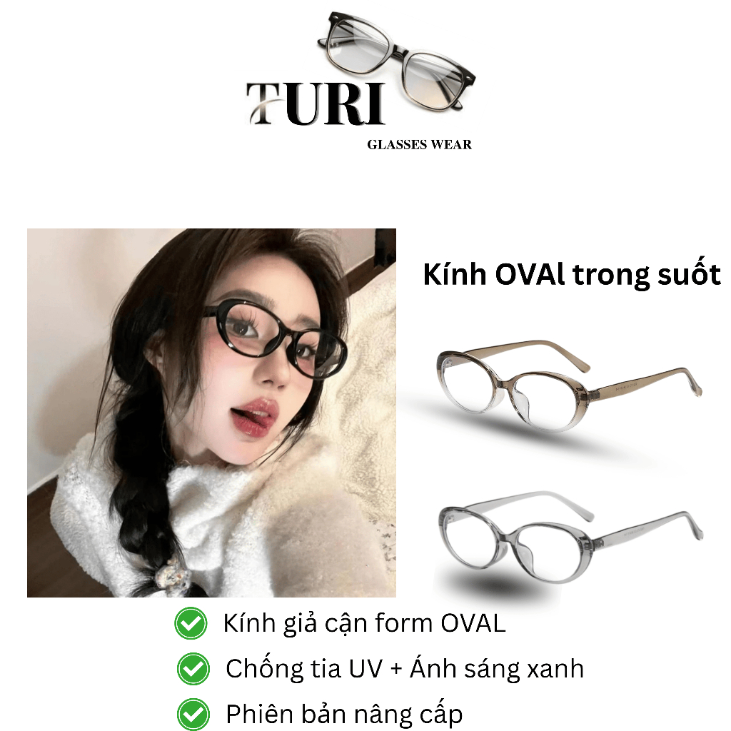 Kính mắt thời trang nữ form dáng bầu dục trẻ trung phong cách Hàn Quốc YT9 27075