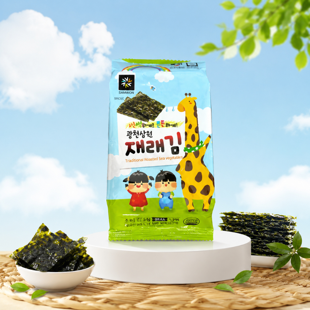 Rong biển ăn liền SAMWON KID tăng chiều cao, rong biển cuộn cơm, lá kim cuộn cơm cho bé Tibongstore