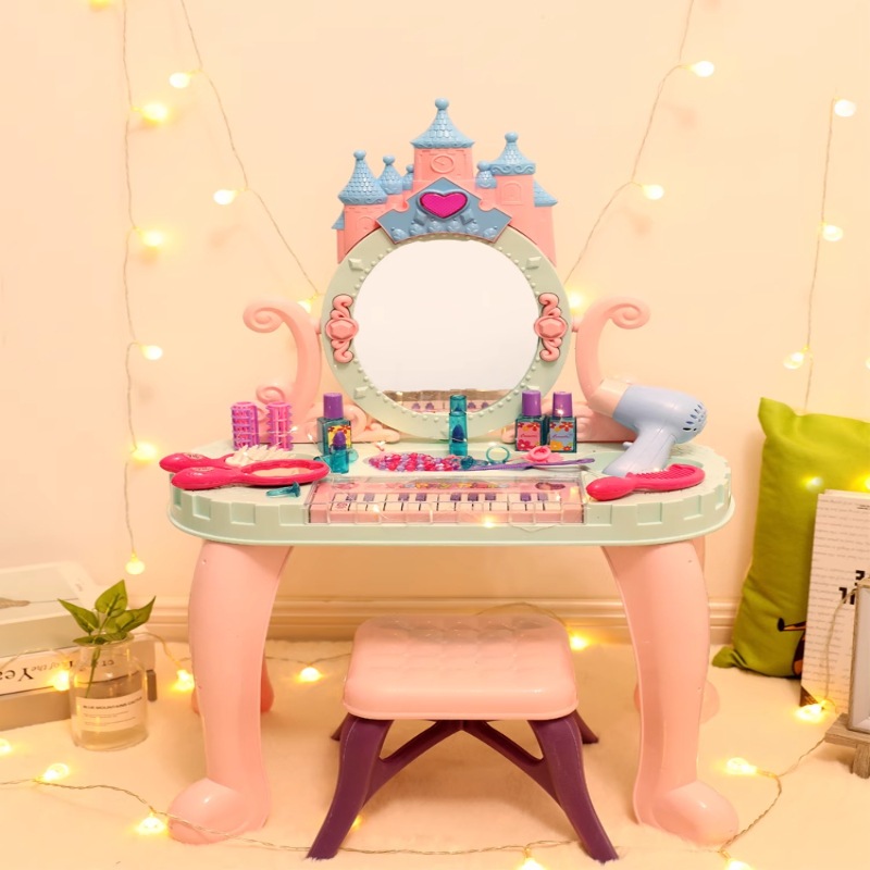 Đồ Chơi Bàn Trang Điểm Lâu Đài Kèm Đàn Piano Có Âm Thanh Và Ánh Sáng Cho Bé Đồ Chơi Trang Điểm - PUPU HOUSE