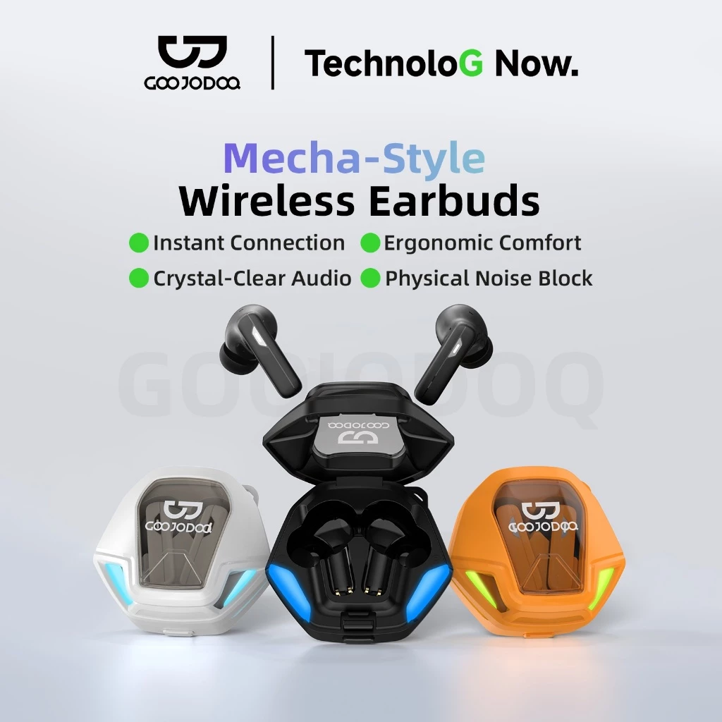 Tai nghe GOOJODOQ với hộp sạc mecha