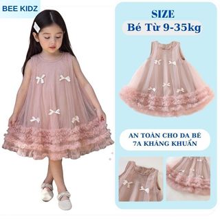 Váy Công Chúa Cho Bé Gái, Váy Công Chúa Phong Cách Tiểu Thư Bồng Bềnh Phối Nơ Xinh Xắn Mềm Mại