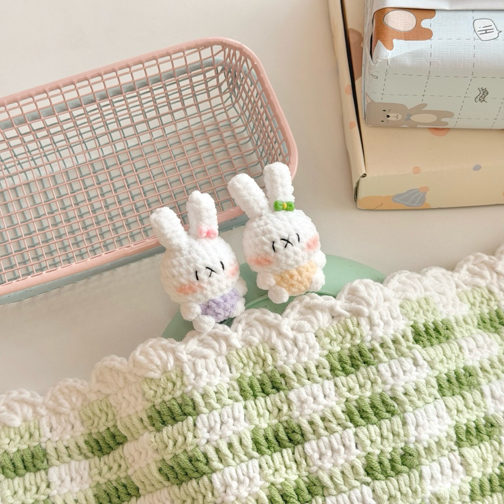 Móc Khoá Len Nhung Mini Thỏ Miffy Hoạt Hình Pastel Quà Tặng Dễ Thương Độc Đáo Handmade Haste