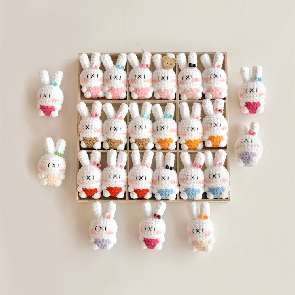 Móc Khoá Len Nhung Mini Thỏ Miffy Hoạt Hình Pastel Quà Tặng Dễ Thương Độc Đáo Handmade Haste