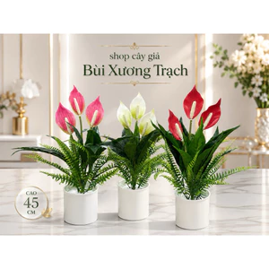 cây lan ý giả decor - 45cm - hoa giả trang trí - hoa nhân tạo