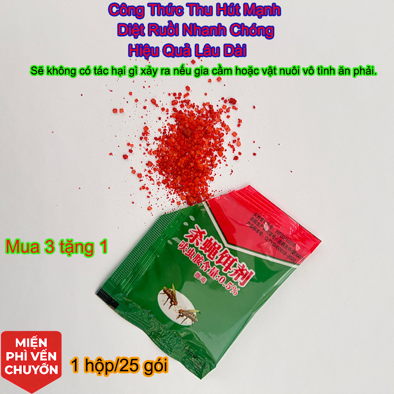 Mồi ruồi dùng để diệt ruồi. Thích hợp cho nhiều mục đích sử dụng trong nhà và ngoài trời,Mua 3 tặng 1