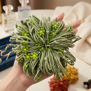 Set 10/20 Dây Buộc Tóc Hoa Cúc Cute Cho Bé Gái 🌼 Co Giãn Màu Tím Hồng Vàng Cam Xanh Siêu Xinh