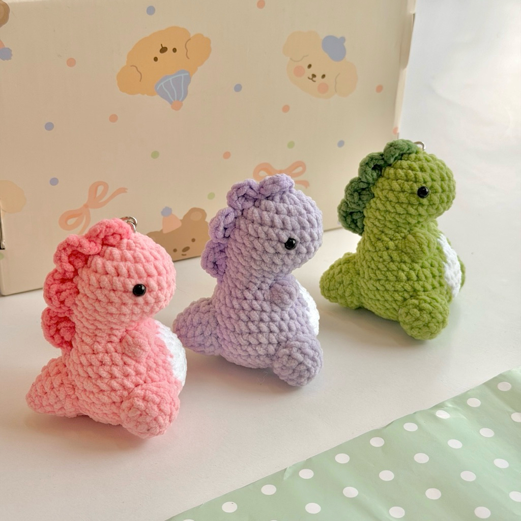 Móc Khoá Len Nhung Hình Con Rồng Dragon Khủng Long Dễ Thương Quà Tặng Handmade Made by Haste