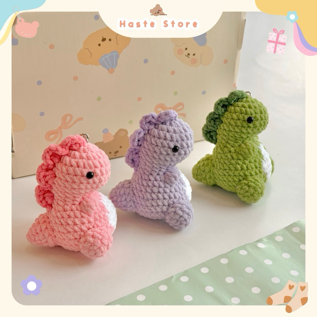 Móc Khoá Len Nhung Hình Con Rồng Dragon Khủng Long Dễ Thương Quà Tặng Handmade Made by Haste