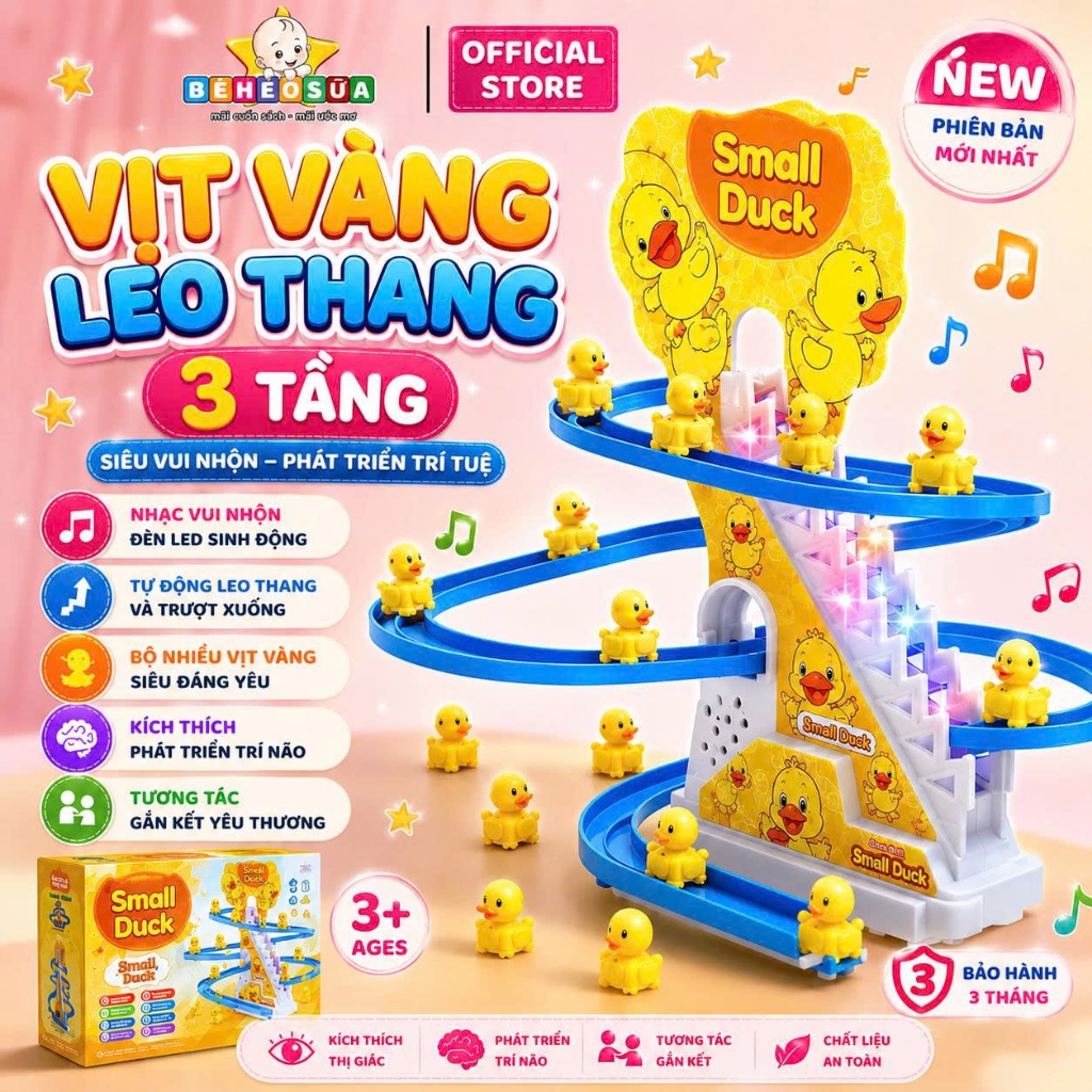 Đồ chơi cầu trượt Vịt [ BẢO HÀNH 3 THÁNG] leo cầu thang với âm thanh vui nhộn + Đèn nháy đẹp mắt cầu trượt vịt cho bé