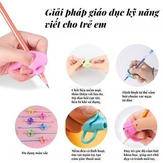 DỤNG CỤ TẬP CẦM BÚT CHO BÉ - COMBO 5 CÁI - SILICON MỀM HỖ TRỢ VIẾT CHỮ CHỐNG MỎI TAY SỦA THẾ CẦM BÚT