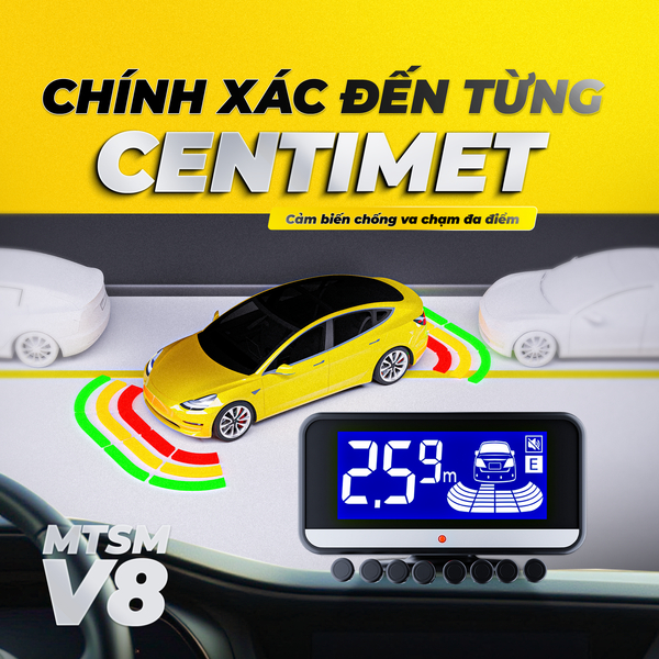 (HỎA TỐC) Cảm Biến Lùi & Tiến STEELMATE V8 | 8 Mắt Cảnh Báo Va Chạm Chính Xác | Lắp Trước Sau | Bảo Hành 3 Năm