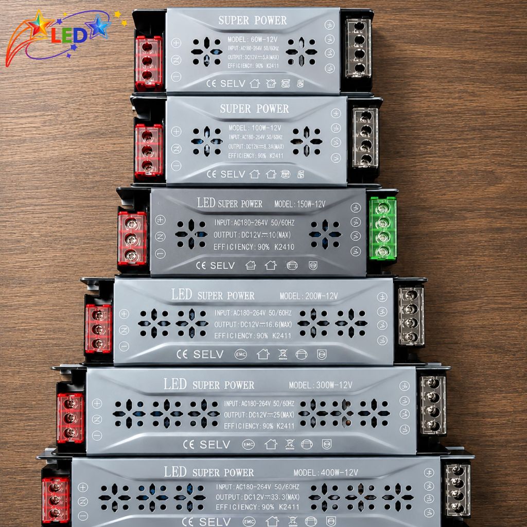 Nguồn Tổ Ong 12V/24V  Siêu Bền, Chuyên Dụng Cho LED, Hiệu Suất Cao, Tản Nhiệt Tốt-Bộ Chuyển Đổi Dòng Điện