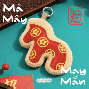 Charm ngựa Mã Mây May Mắn họa tiết đồng tiền hoa mai tài lộc - Móc khóa phụ kiện treo túi xách, ba lô - Quà tặng ý nghĩa
