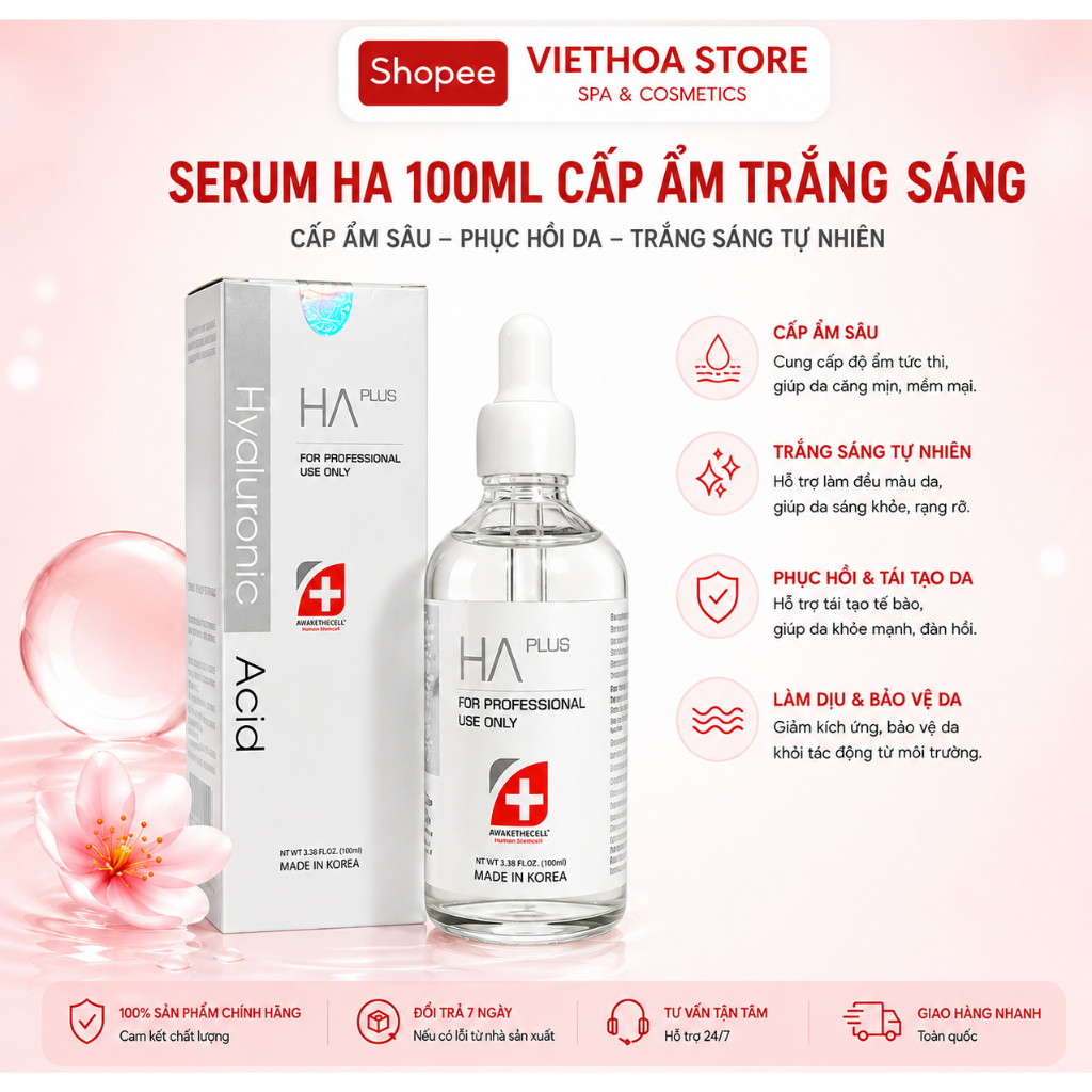 Serum HA Plus Hyaluronic Acid 100ml Dưỡng Ẩm Phục Hồi Da Chống Lão Hóa ...