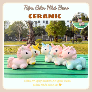 Heo Đất Ngựa Gốm Sứ Pastel Dễ Thương | Heo Tiết Kiệm Tiền Quà Tặng Trang Trí