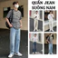 Quần Jean Nam FABUMAN ống SUÔNG chất bò denim cạp cao màu xanh đen phong cách RETRO bigsize