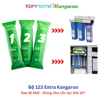 Bộ Lõi Lọc KANGAROO Số 1-2-3 Chính Hãng - Giá 3 Lõi Lọc Chỉ 95K, Lõi 123 Kangaroo Extra Lọc thô hiệu quả