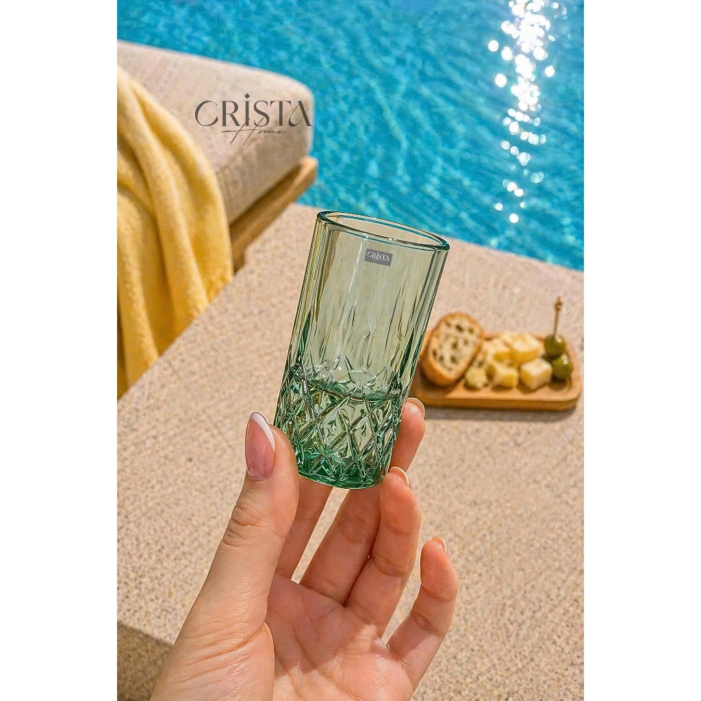Bộ 6 Ly Rượu Thủy Tinh Vân Kim Cương 30ML Crista Home Cao Cấp -  60252
