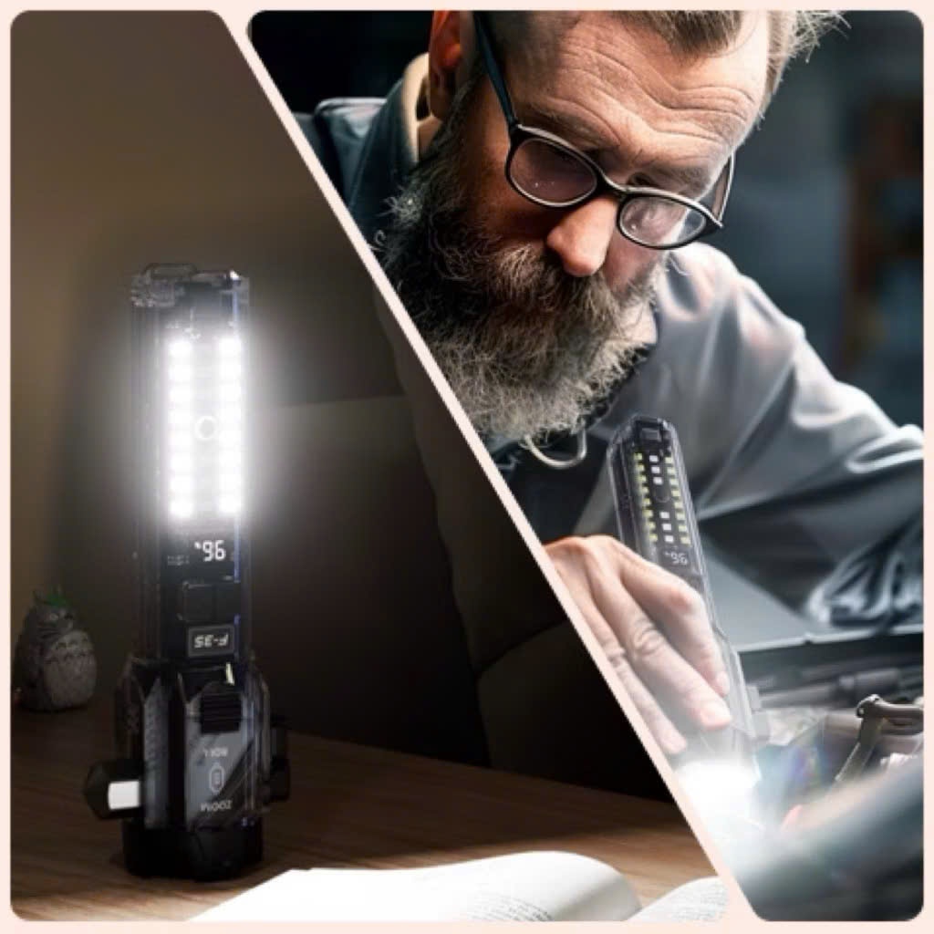 Đèn Pin F35 Led lazer siêu sáng - còi báo động - cắt dây an toàn - phá kính – sạc cho điện thoại bảo hành 12 tháng